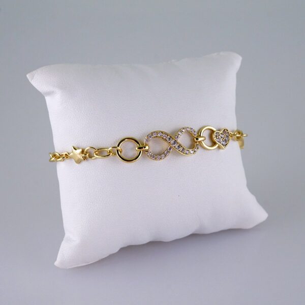 Woman Bracelets/ Pulseras Dama/  Zircon Stone/  14K Real Color// B957