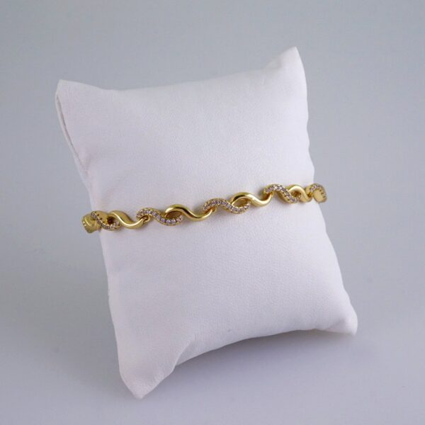 Woman Bracelets/ Pulseras Dama/ Zircon Stone/14K Real Color// B969