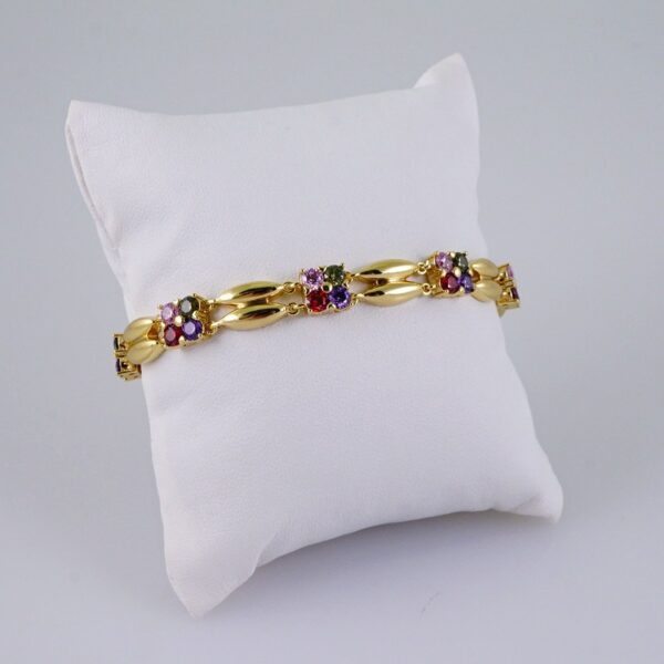 Woman Bracelets/ Pulseras Dama/  Zircon Stone/  14K Real Color// B978