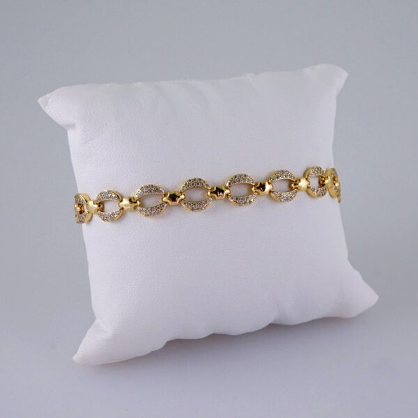 Women Bracelets/ Pulseras Dama/  Zircon Stone/  14K Real Color// B994