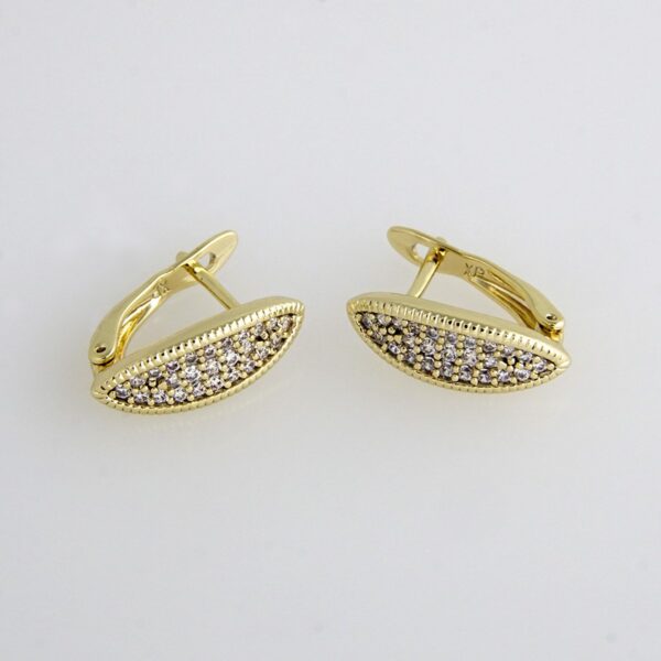 Earrings Woman/ Aretes Dama/  Zircon Stone/  14K Real Color//E-124