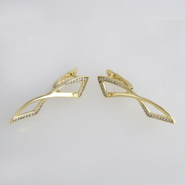 Earrings Woman/ Aretes Dama/Zircon Stone/14K Real Color// E-125