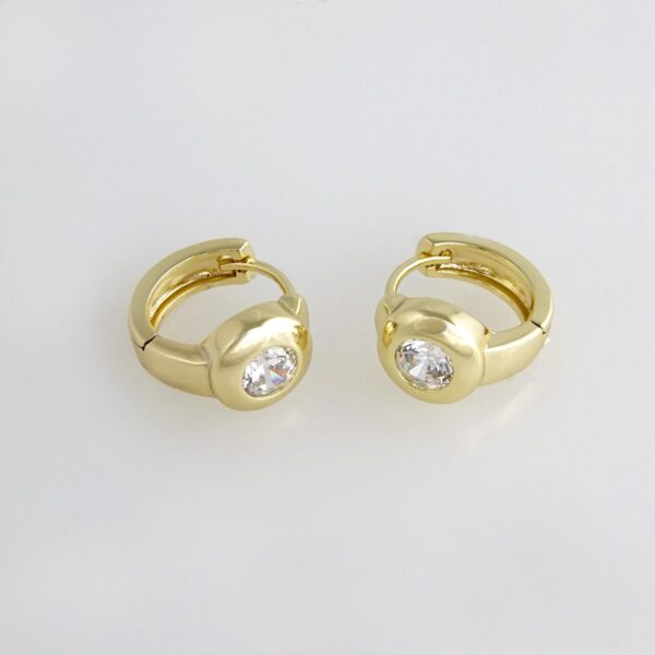 Earrings Woman/ Aretes Dama/  Zircon Stone/  14K Real Color//E-127