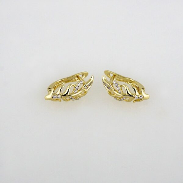 Earrings Woman/ Aretes Dama/ Zircon Stone/ 14K Real Color// E-132