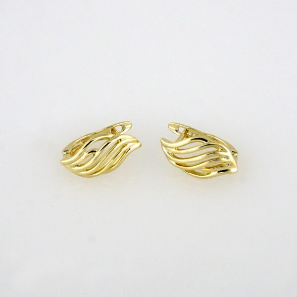 Earrings Woman/ Aretes Dama/Plain/ 14K Real Color// E-145