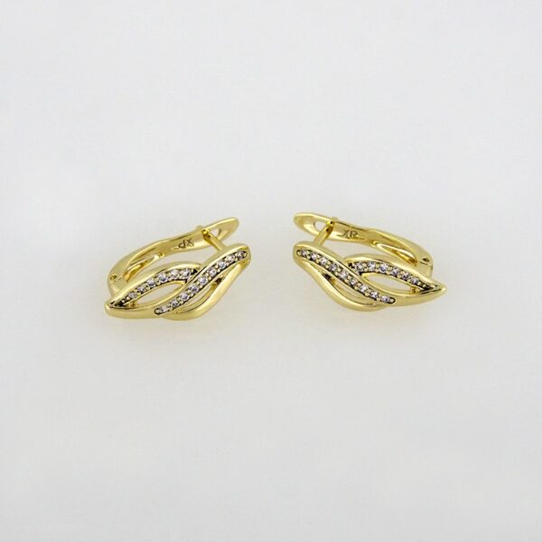 Earrings Woman/ Aretes Dama/  Zircon Stone/  14k Real Color// E-146