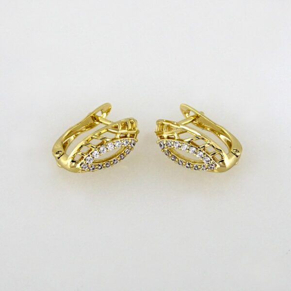Earrings Woman/ Aretes Dama/ Zircon Stone/ 14k Real Color// E-147