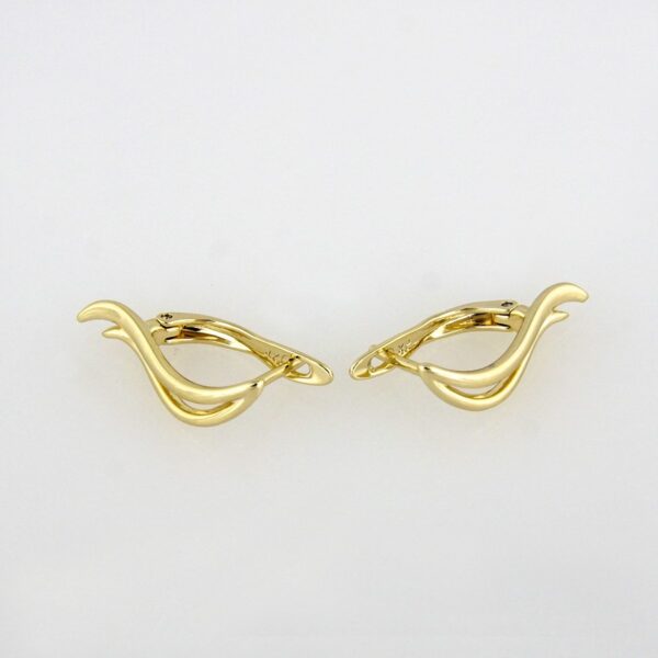 Earrings Woman/ Aretes Dama/ Plain/ 14K Real Color// E-149