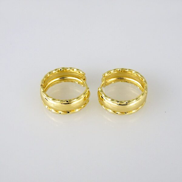 Earrings Woman/Aretes Dama/  Plain/  14K Real Color// E-164