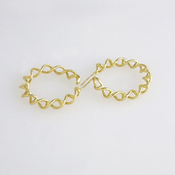 Earrings Woman/ Aretes Dama/ Plain/ 14K Real Color// E-0074P