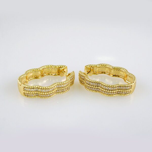 Women Earrings/ Aretes Dama/  Zircon Stone/  14k Real Color// E1014