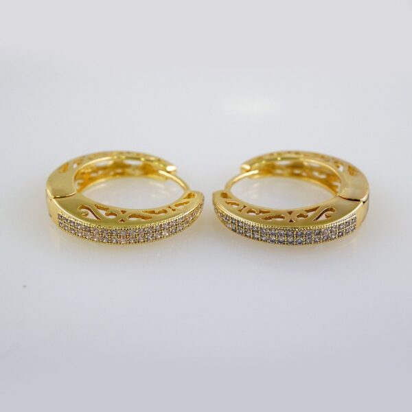 Women Earrings/ Aretes Dama/  Zircon Stone/  14k Real Color// E1015