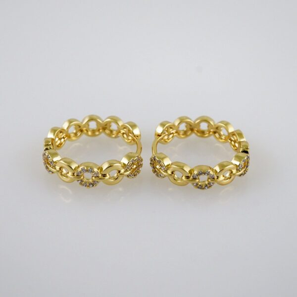 Women Earrings/ Aretes Dama/  Zircon Stone/  14k Real Color// E1027