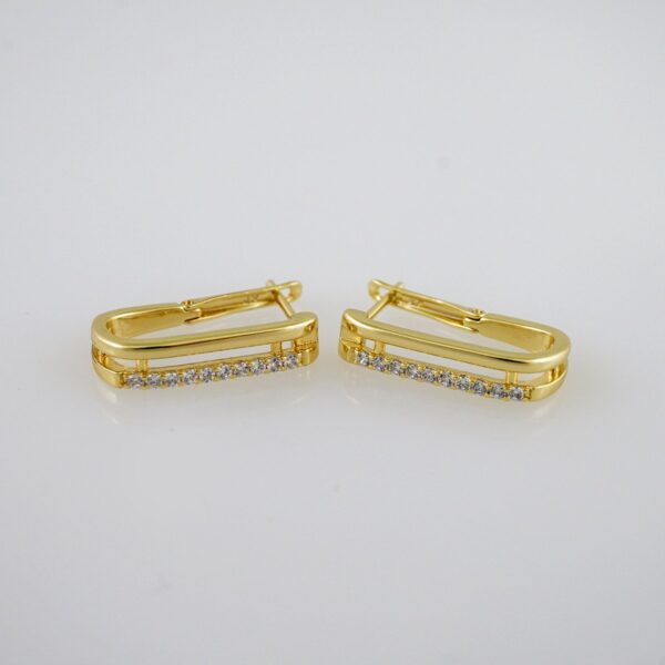 Women Earrings/ Aretes Dama/  Zircon Stone/  14k Real Color// E1028