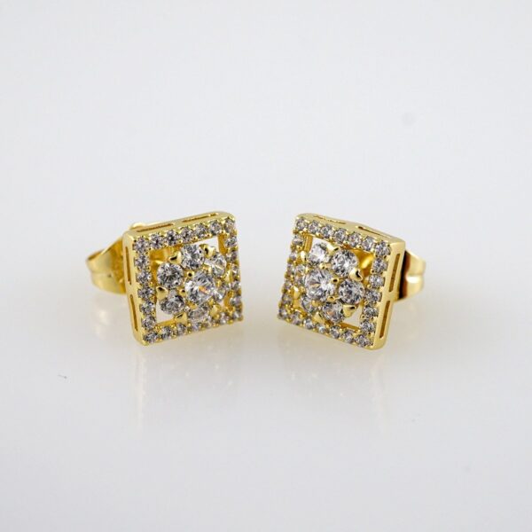 Women Earrings/ Aretes Dama/  Zircon Stone/  14k Real Color// E1035