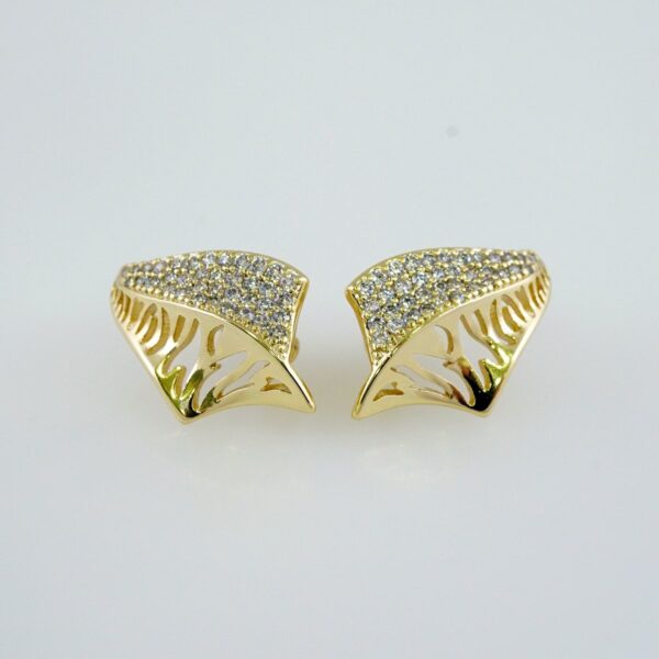Women Earrings/ Aretes Dama/  Zircon Stone/  14k Real Color// E1047