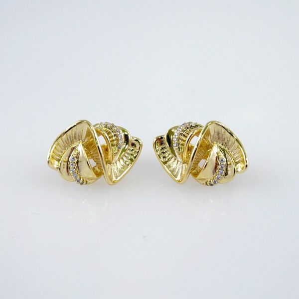 Women Earrings/ Aretes Dama/  Zircon Stone/  14k Real Color// E1054