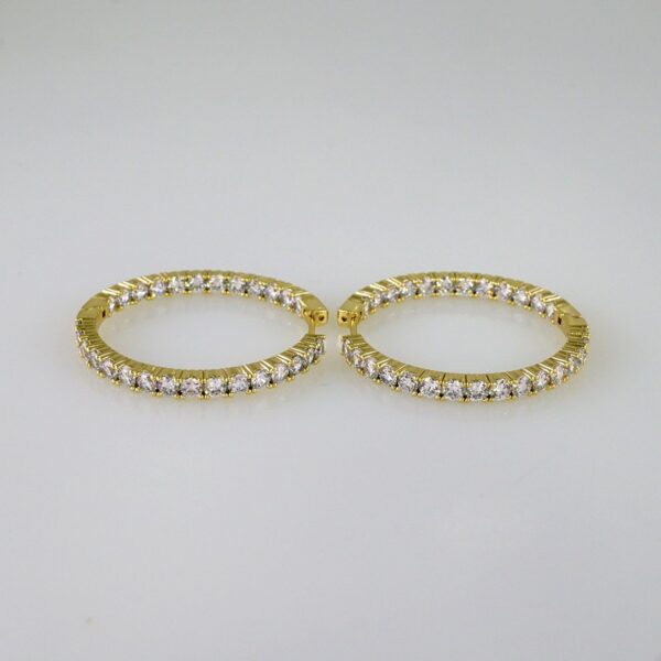 Women Earrings/ Aretes Dama/  Zircon Stone/  14k Real Color// E1061
