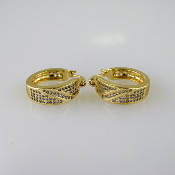 Women Earrings/ Aretes Dama/  Zircon Stone/  14k Real Color// E1062