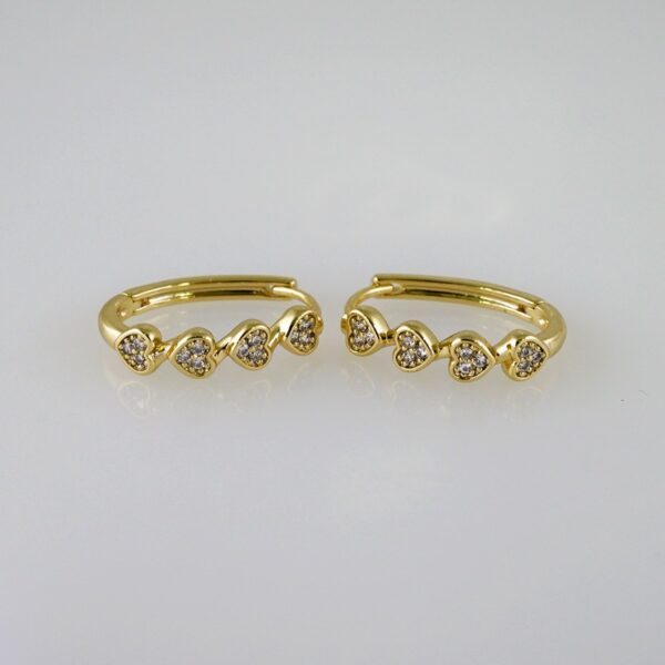Women Earrings/ Aretes Dama/  Zircon Stone/  14k Real Color// E1063