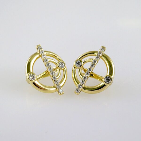 Women Earrings/ Aretes Dama/  Zircon Stone/  14k Real Color// E1066