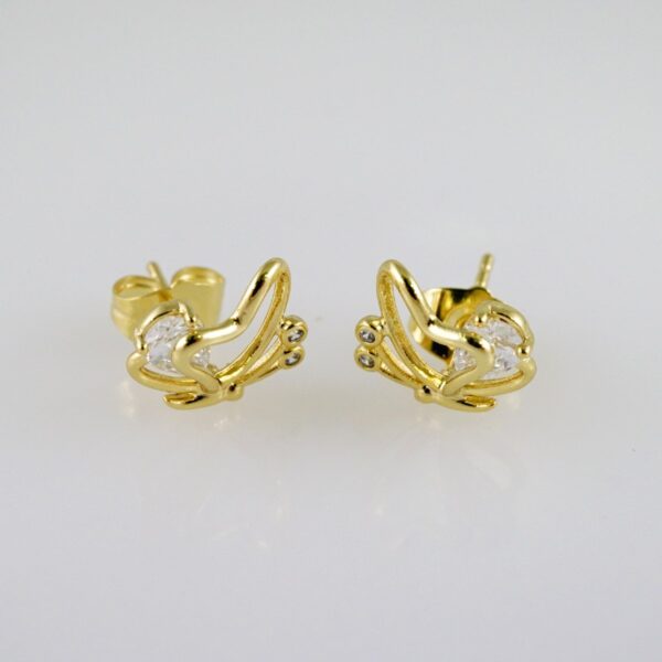 Women Earrings/ Aretes Dama/  Zircon Stone/  14k Real Color// E1070