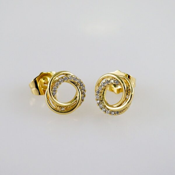 Women Earrings/ Aretes Dama/  Zircon Stone/  14k Real Color// E1071