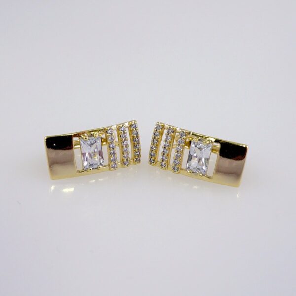 Women Earrings/ Aretes Dama/  Zircon Stone/  14k Real Color// E1078