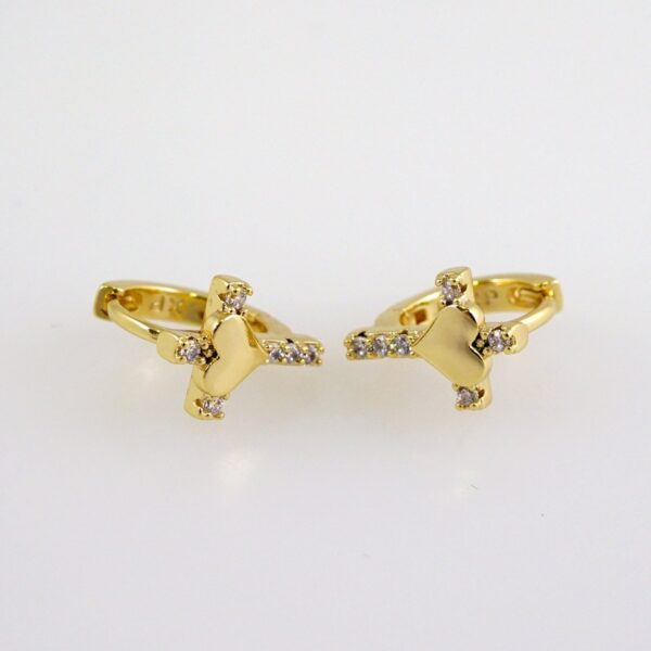 Women Earrings/ Aretes Dama/  Zircon Stone/  14k Real Color// E1088