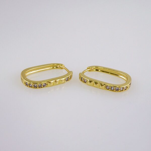 Women Earrings/ Aretes Dama/  Zircon Stone/  14k Real Color// E1089