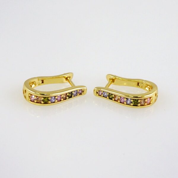 Women Earrings/ Aretes Dama/  Zircon Stone/  14k Real Color// E1090