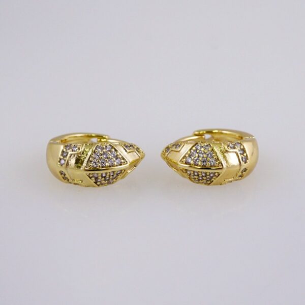 Women Earrings/ Aretes Dama/  Zircon Stone/  14k Real Color// E1091