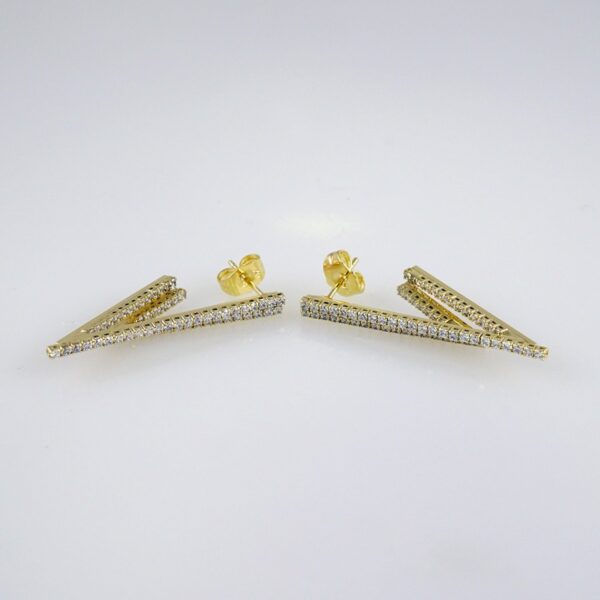 Women Earrings/ Aretes Dama/  Zircon Stone/  14k Real Color// E1094