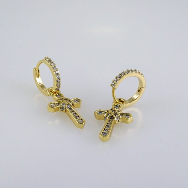 Women Earrings/ Aretes Dama/  Zircon Stone/  14k Real Color// E1095
