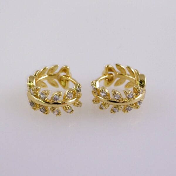 Woman Earrings / Aretes Dama/  Zircon Stone/  14k Real Color// E1111