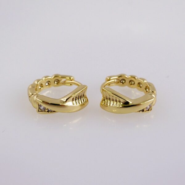 Woman Earrings / Aretes Dama/  Zircon Stone/  14k Real Color// E1112