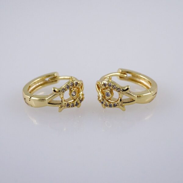 Woman Earrings / Aretes Dama/  Zircon Stone/  14k Real Color// E1114