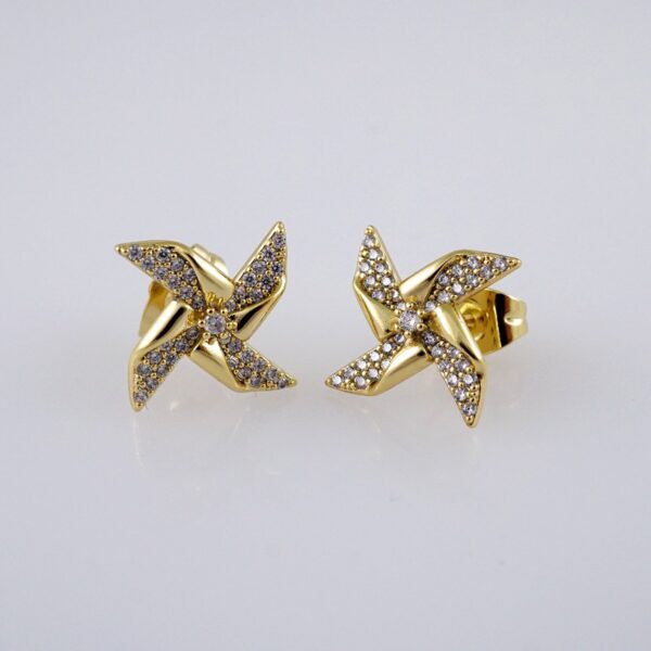 Woman Earrings / Aretes Dama/  Zircon Stone/  14k Real Color// E1118