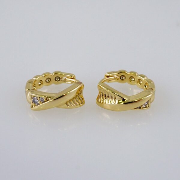 Woman Earrings / Aretes Dama/Zircon Stone/14k Real Color// E1123
