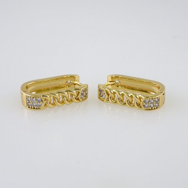 Woman Earrings / Aretes Dama/  Zircon Stone/  14k Real Color// E1124