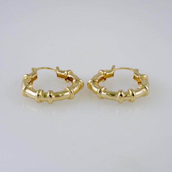 Woman Earrings / Aretes Dama/  Plain/  14k Real Color// E1125