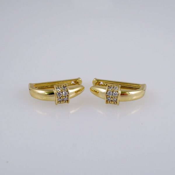 Woman Earrings / Aretes Dama/  Zircon Stone/  14k Real Color// E1133