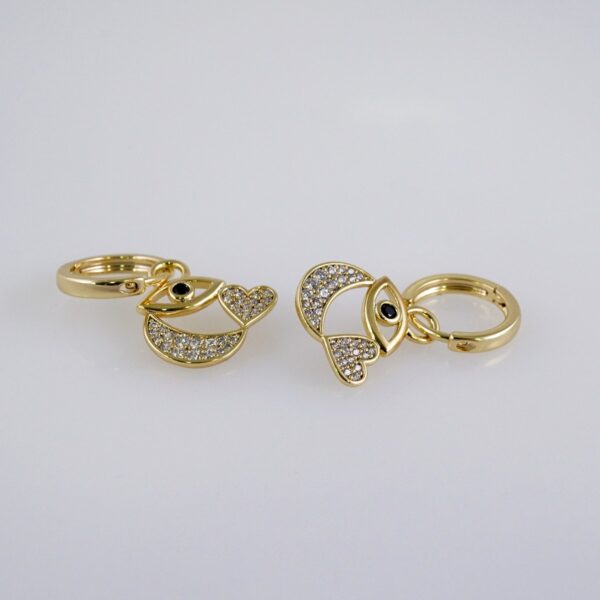 Woman Earrings / Aretes Dama/  Zircon Stone/  14k Real Color// E1138