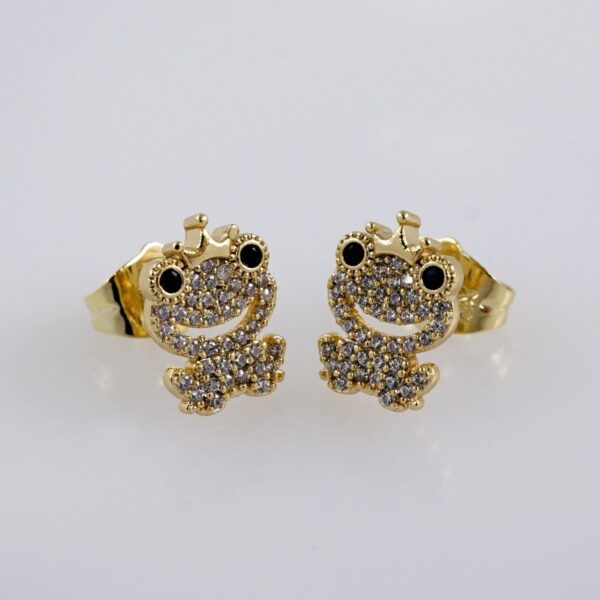 Woman Earrings / Aretes Dama/  Zircon Stone/  14k Real Color// E1140