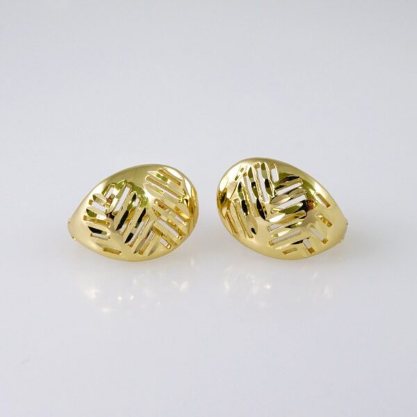 Woman Earrings / Aretes Dama/  Plain/  14k Real Color// E1142