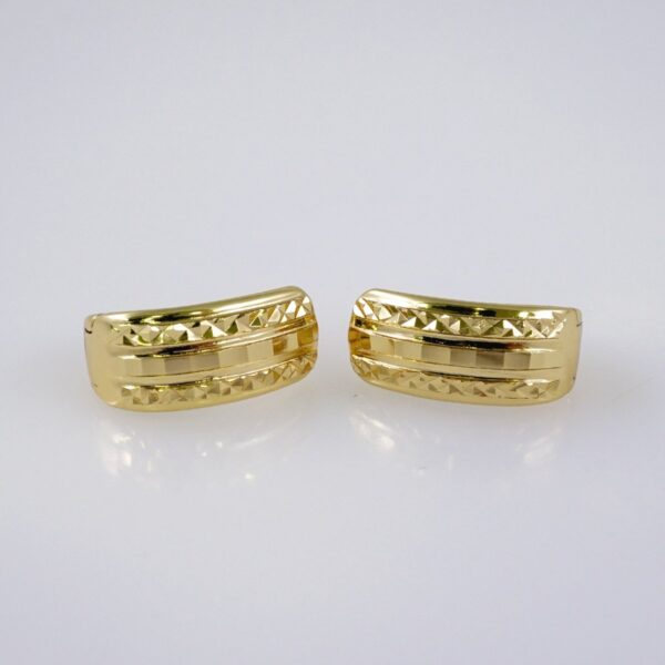 Woman Earrings / Aretes Dama/  Plain/  14k Real Color// E1145