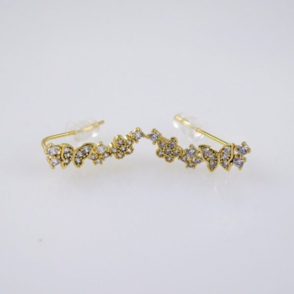 Woman Earrings / Aretes Dama/  Zircon Stone/  14k Real Color// E1147