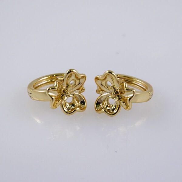 Woman Earrings / Aretes Dama/Plain/14k Real Color// E1148