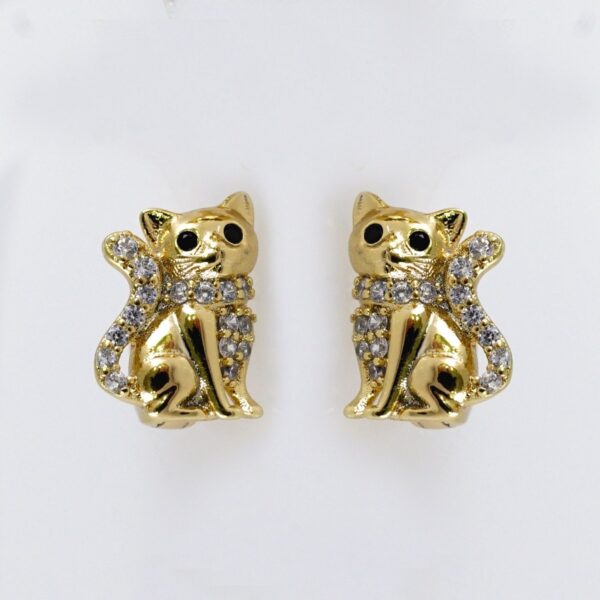 Woman Earrings / Aretes Dama/  Zircon Stone/  14k Real Color// E1152