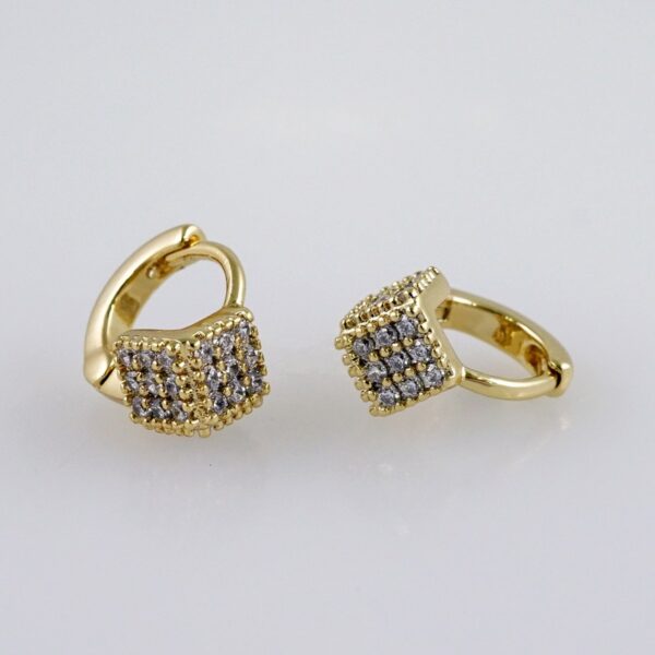 Woman Earrings / Aretes Dama/  Zircon Stone/  14k Real Color// E1154
